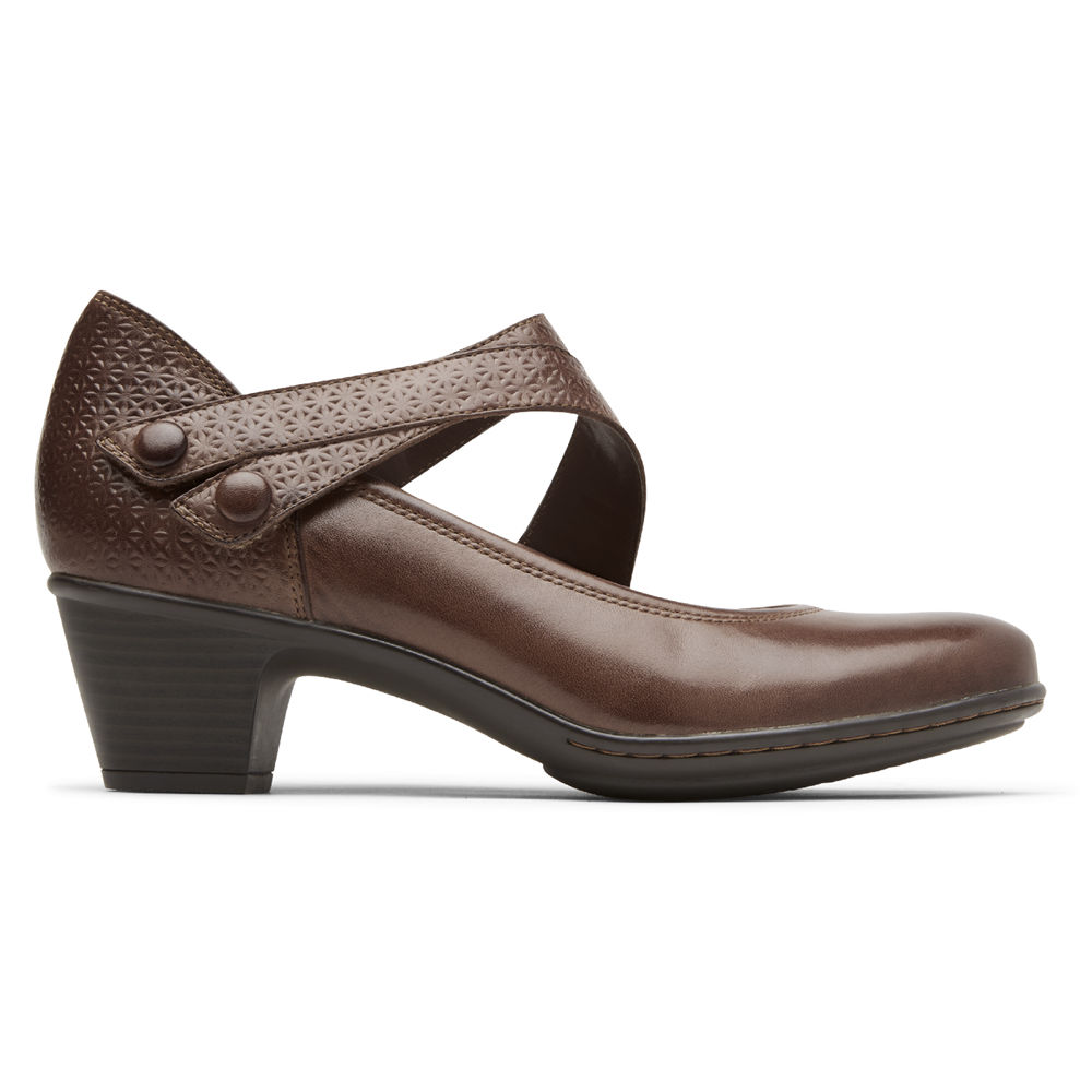 Rockport Wedges For Womens Brown - Cobb Hill Kailyn Asymmetrical Mary Jane - AV0614327